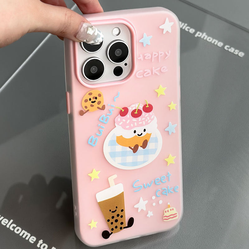 Comfort Apple 16 mobile phone case iPhone14promax skin feeling jelly iPhone15pro for 12 cartoons 11 hand straps