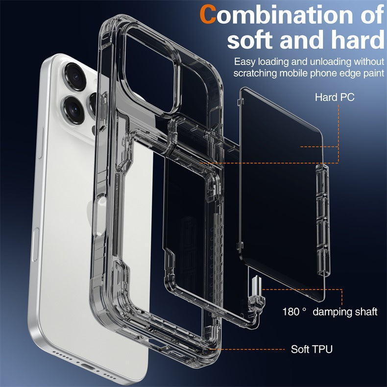 Applicable to Apple 16 transparent mobile phone case 13ProMax set, beer flip card iPhone14 premium protective case 5