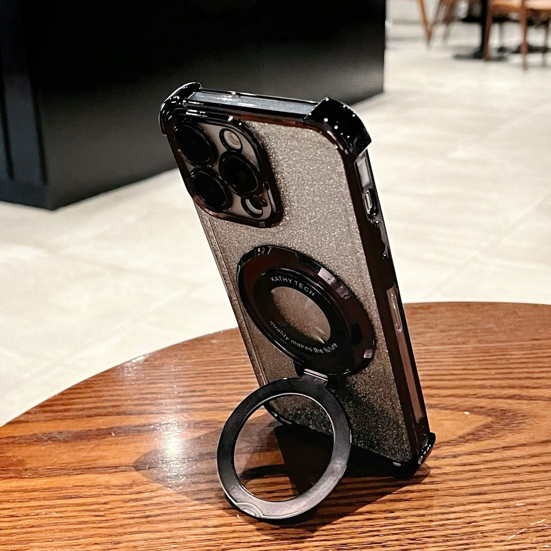 iPhone16 electroplated four-corner anti-drop mobile phone case magnetic suction bracket is suitable for Apple 15 gradual change glitter protective cover 13
