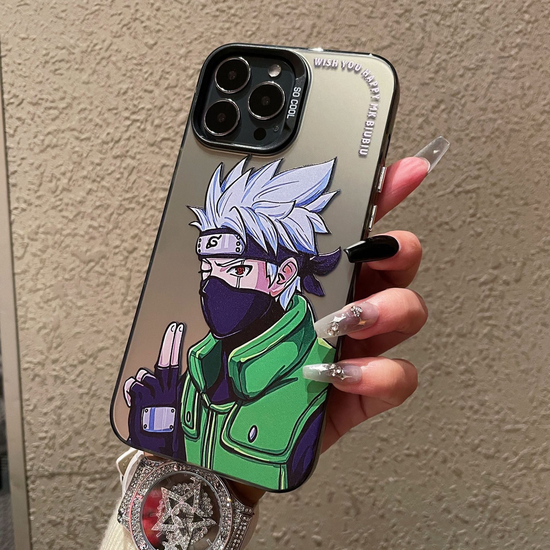 Business case for Apple 15PROMAX cartoon hard case IMD color silver anti-drop iPhone 13 mobile phone case iPhone 16