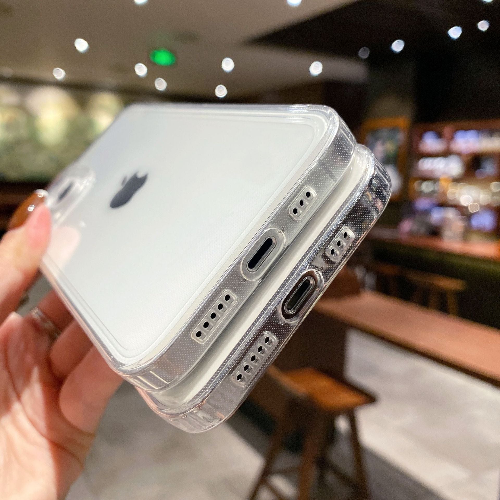 Transparent straight edge suitable for Apple 15ProMax mobile phone case TPU soft iphone11 all-inclusive simple 16 protective case