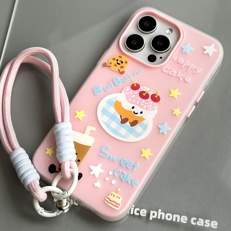 Comfort Apple 16 mobile phone case iPhone14promax skin feeling jelly iPhone15pro for 12 cartoons 11 hand straps