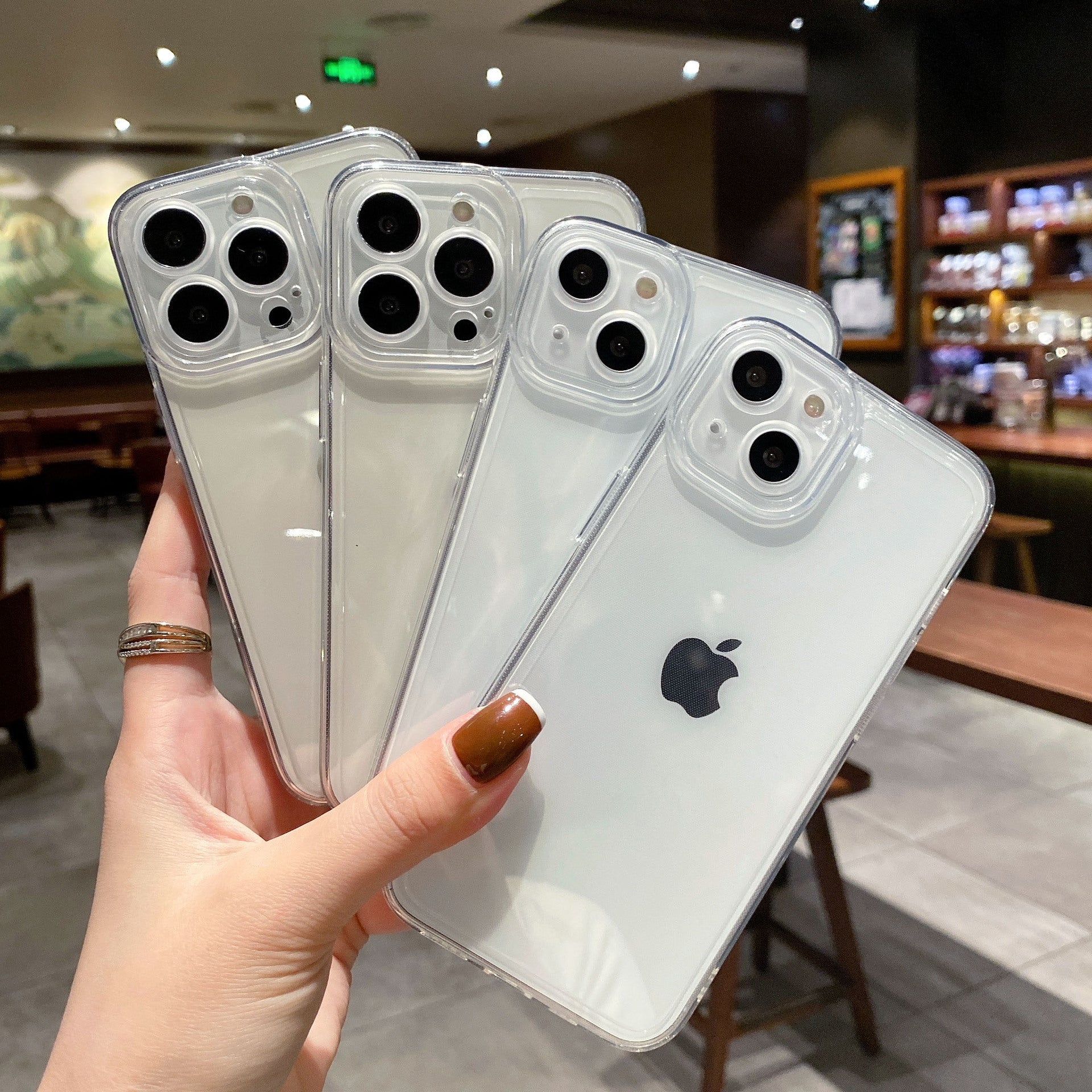 Transparent straight edge suitable for Apple 15ProMax mobile phone case TPU soft iphone11 all-inclusive simple 16 protective case