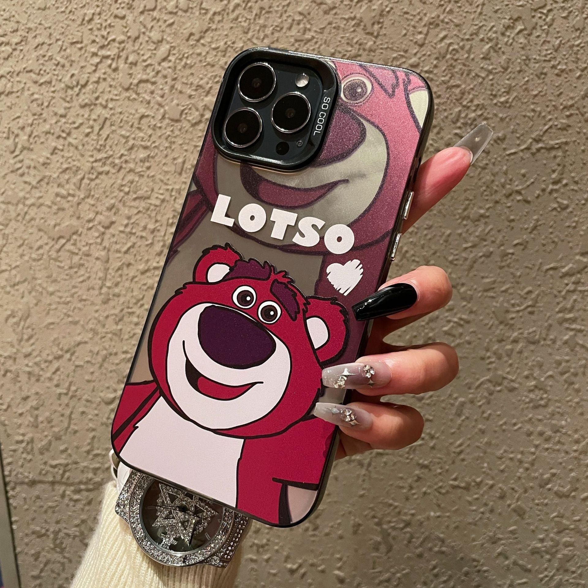 Business case for Apple 15PROMAX cartoon hard case IMD color silver anti-drop iPhone 13 mobile phone case iPhone 16