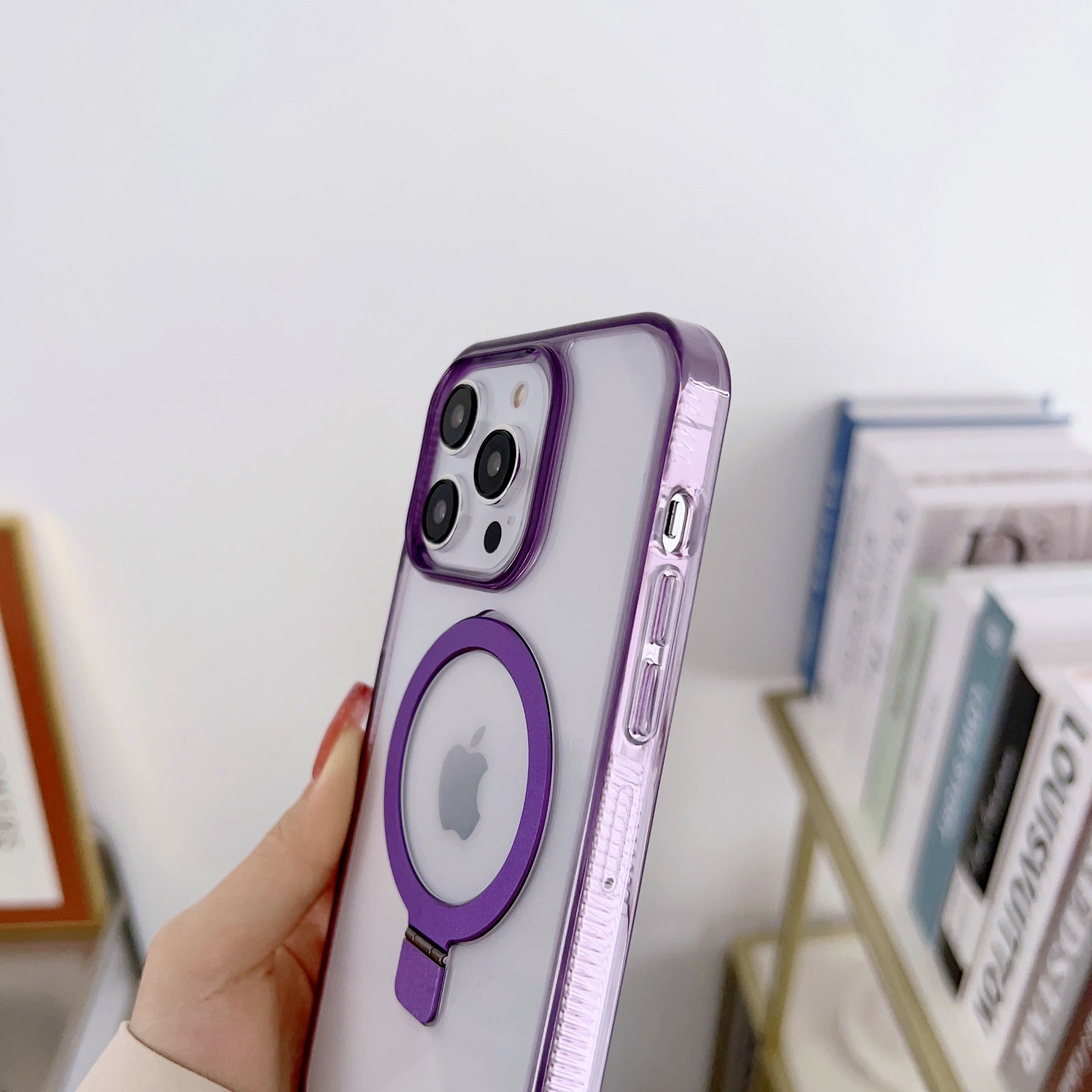 C07 new high-end transparent mobile phone magnetic charging mobile phone case holder high transparency PC + TPU suitable for Apple 16