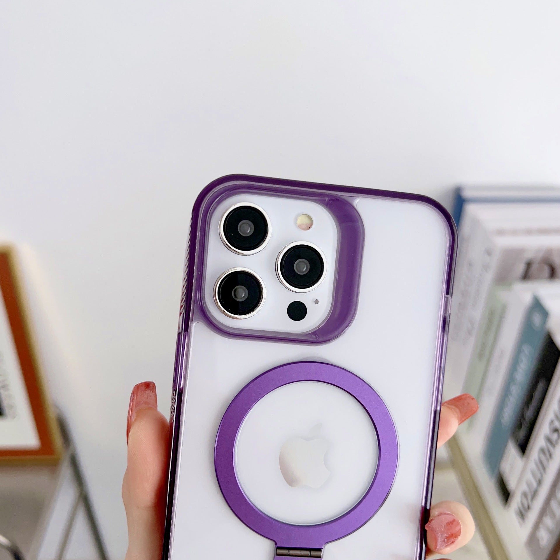C07 new high-end transparent mobile phone magnetic charging mobile phone case holder high transparency PC + TPU suitable for Apple 16