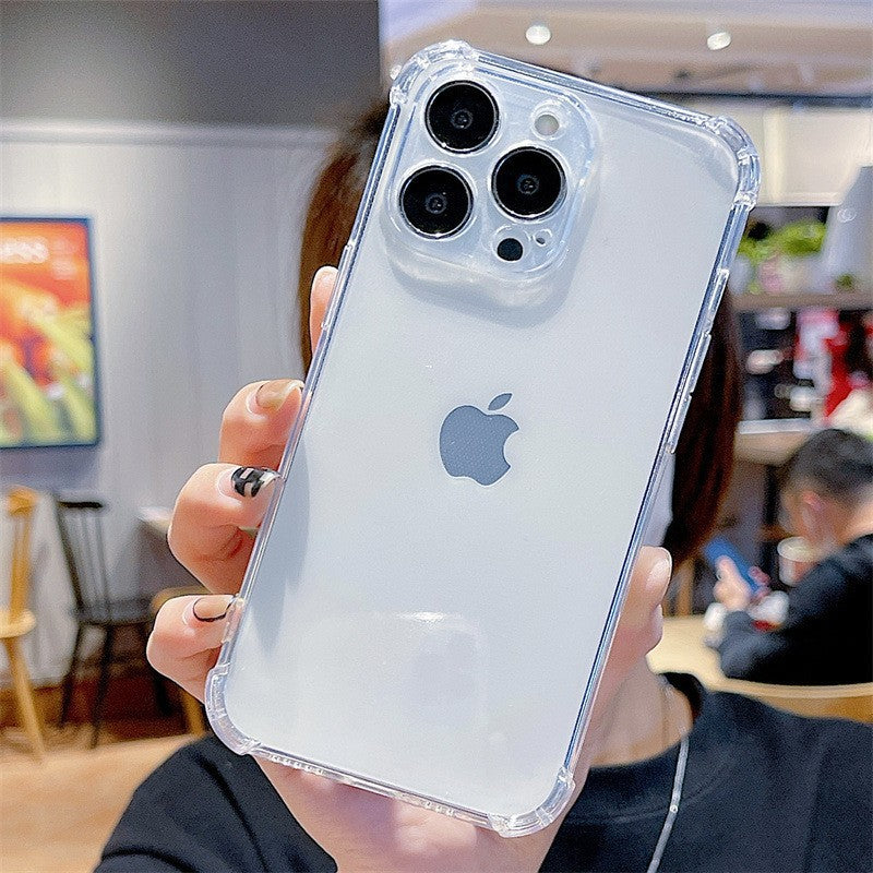 Applicable to iphone16 protective case transparent all-inclusive soft case iphone15promax simple anti-drop iphone14 apple iphone11 mobile phone case