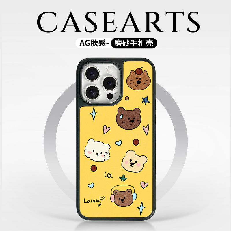 High-end new iPhone16 mobile phone case 15 magnetic AG matte carbon fiber pattern iPhone14Promax is suitable for iPhone13 cartoon iPhone12 mobile phone case.