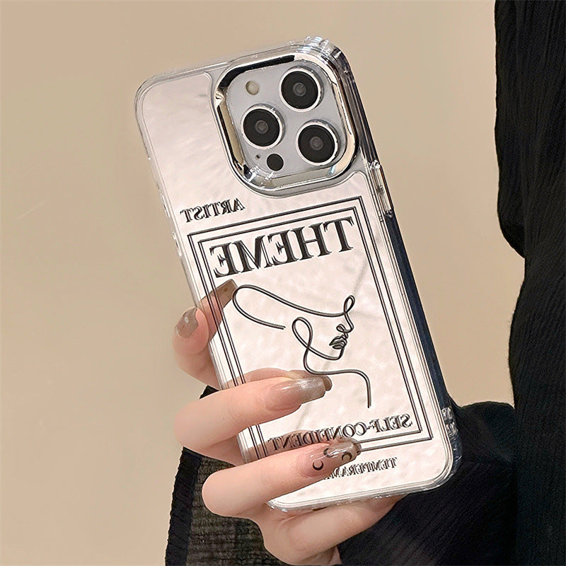 Stylish high-end Apple 16Promax niche mobile phone case iphone15 mobile phone chain 12 three-in-one mirror case iphone14Pro mobile phone case wholesale