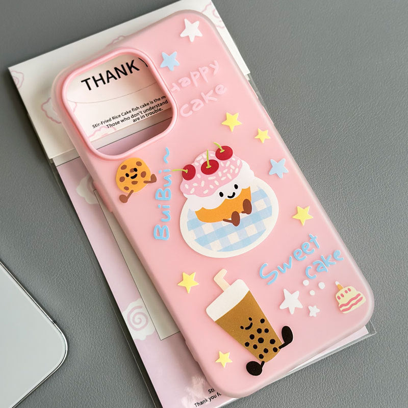 Comfort Apple 16 mobile phone case iPhone14promax skin feeling jelly iPhone15pro for 12 cartoons 11 hand straps