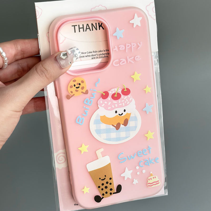 Comfort Apple 16 mobile phone case iPhone14promax skin feeling jelly iPhone15pro for 12 cartoons 11 hand straps