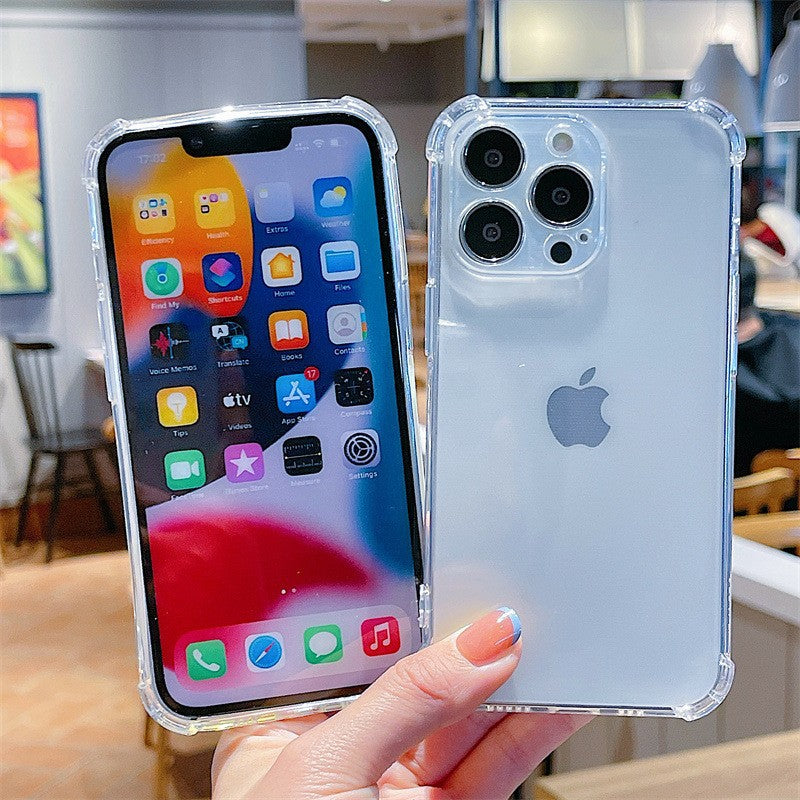 Applicable to iphone16 protective case transparent all-inclusive soft case iphone15promax simple anti-drop iphone14 apple iphone11 mobile phone case