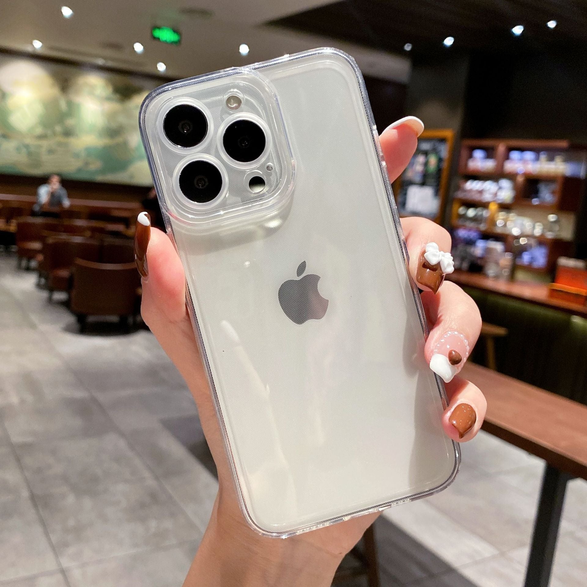 Transparent straight edge suitable for Apple 15ProMax mobile phone case TPU soft iphone11 all-inclusive simple 16 protective case