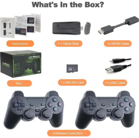 M8 Portable Gaming Handheld with Wireless Controller & 64GB SD Card - Ultra-Portable Gaming Device for Gamers