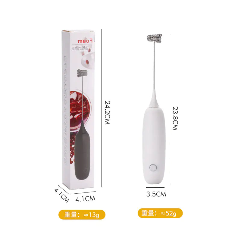 “Handheld Electric Milk Frother for Home Baking”