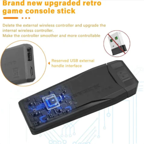 M8 Portable Gaming Handheld with Wireless Controller & 64GB SD Card - Ultra-Portable Gaming Device for Gamers