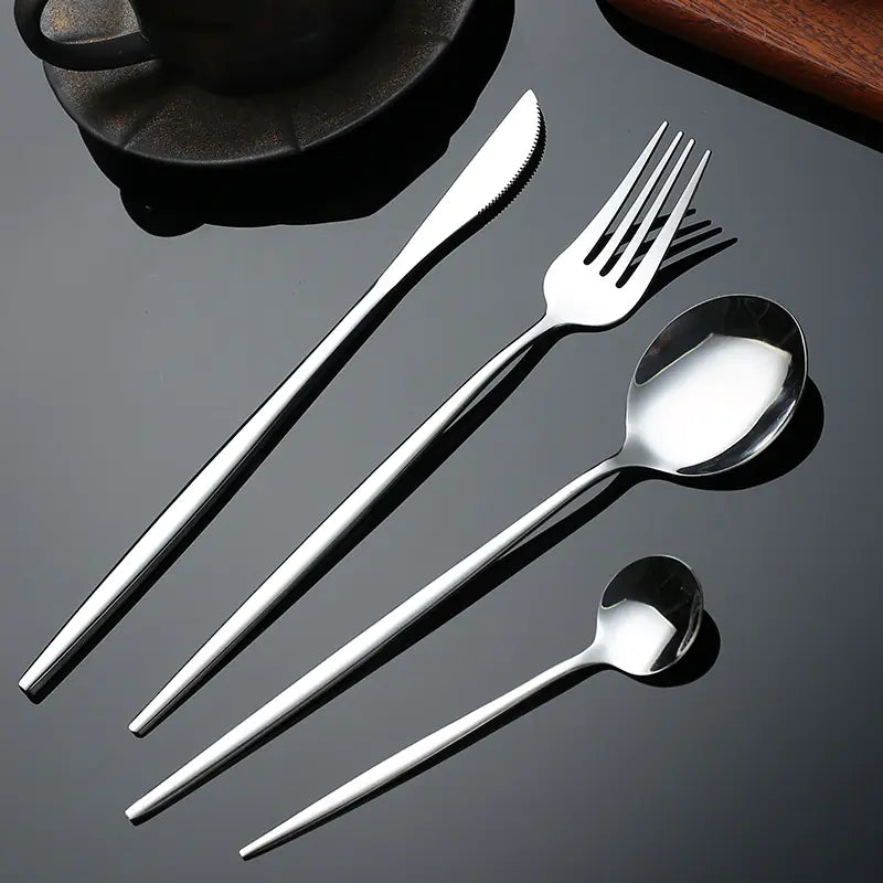 Portuguese Stainless Steel Cutlery Set | Modern Minimalist 410 Steel Tableware