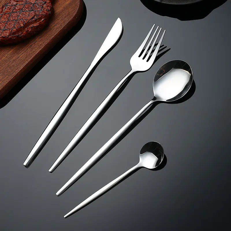 Portuguese Stainless Steel Cutlery Set | Modern Minimalist 410 Steel Tableware