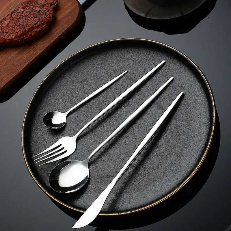 Portuguese Stainless Steel Cutlery Set | Modern Minimalist 410 Steel Tableware
