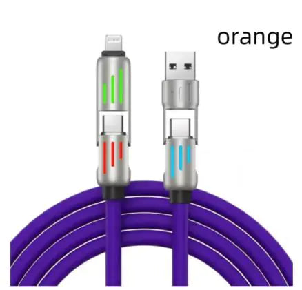 240W 4-in-1 Colorful Indicator Light Fast Charging Cable