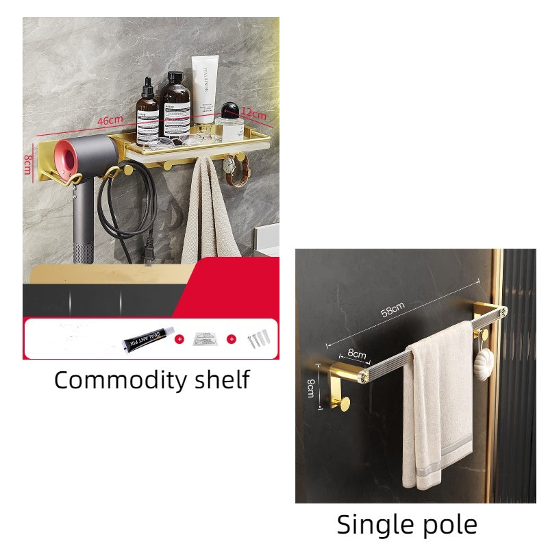 Toilet Towel Rack Net Red Space Aluminum Bath Free Punching
