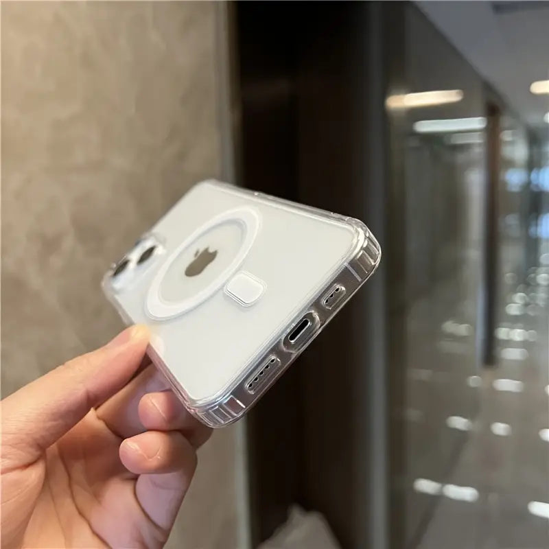 “Magnetic Clear Acrylic iPhone Case: 360° Shockproof + Heat Dissipation - Anti-Fingerprint, Durable, Fits All Models”
