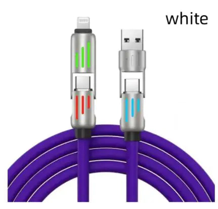 240W 4-in-1 Colorful Indicator Light Fast Charging Cable
