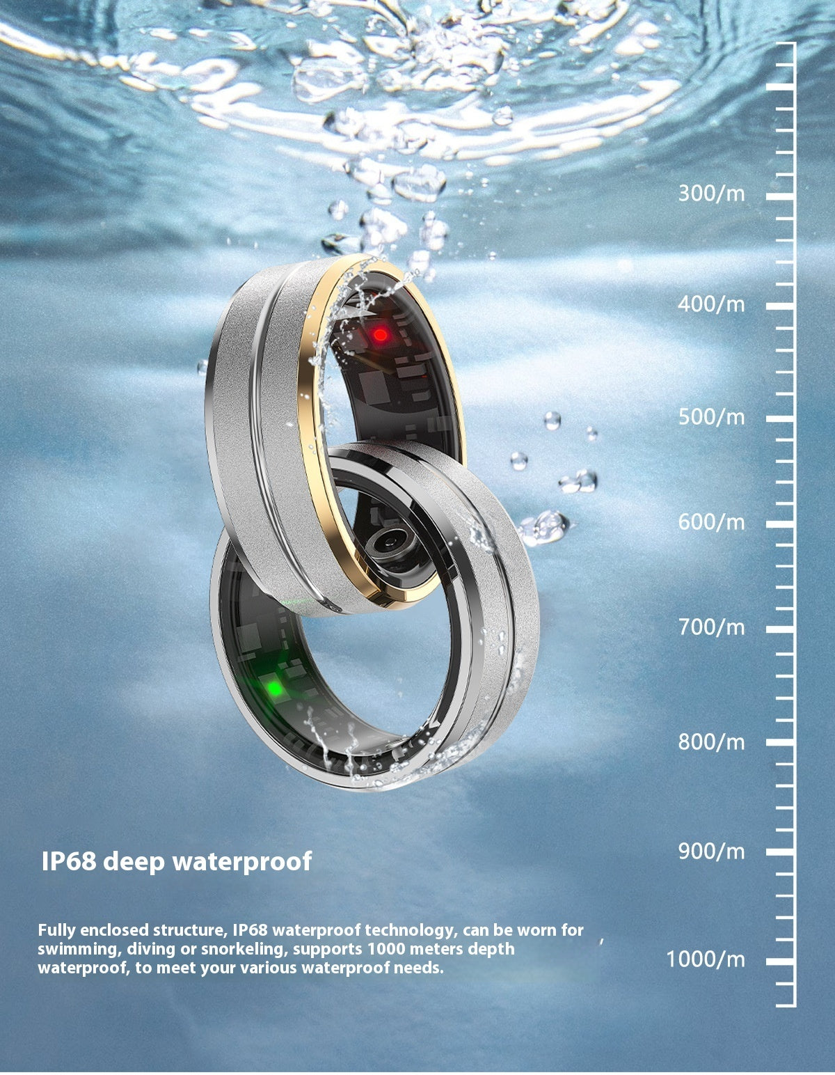New Unisex Smart Ring | Heart Rate & Blood Oxygen Monitor | Multi-Sport Fitness Tracker | IP68 Waterproof | Android & iOS Compatible”