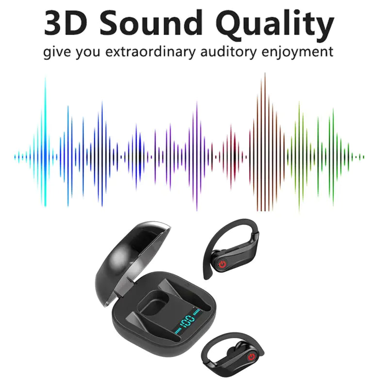 Q62 True Wireless Earbuds with 9D Surround Sound - Bluetooth 5.3 Stereo Headphones for Sports, Calls & Music