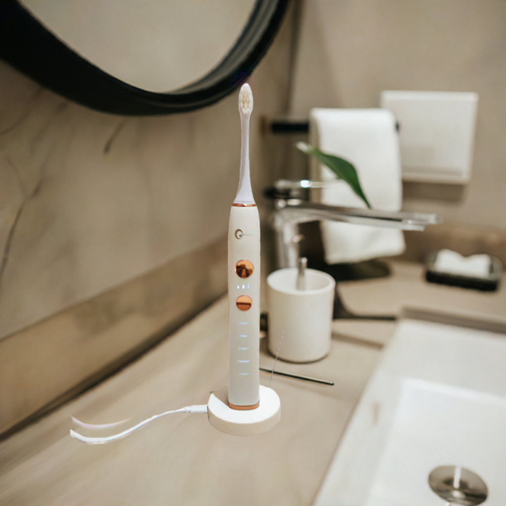 Inductive charging, 5 brush heads, 5 gear modes, soft bristles, smart magnetic levitation sonic electric toothbrush. Suitable for adult men and women electric toothbrushes,