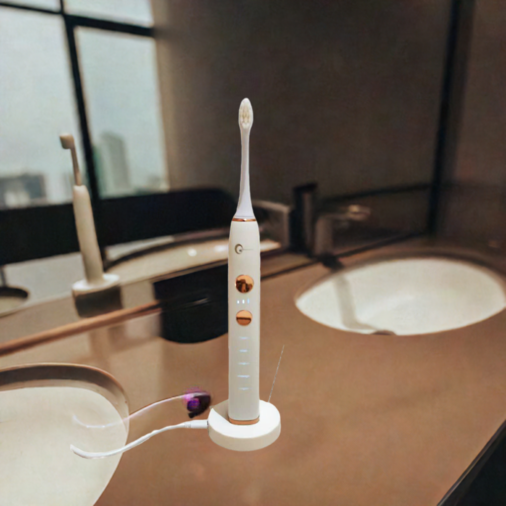 Inductive charging, 5 brush heads, 5 gear modes, soft bristles, smart magnetic levitation sonic electric toothbrush. Suitable for adult men and women electric toothbrushes,