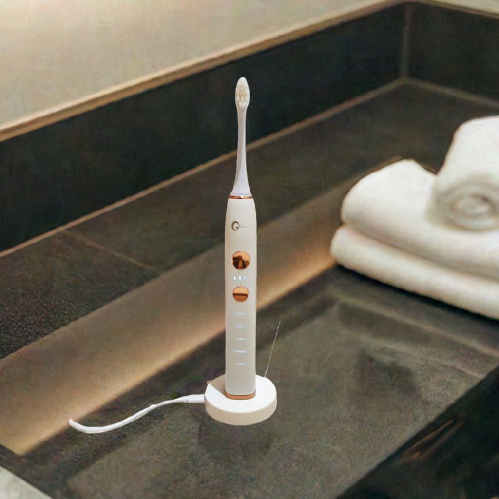 Inductive charging, 5 brush heads, 5 gear modes, soft bristles, smart magnetic levitation sonic electric toothbrush. Suitable for adult men and women electric toothbrushes,