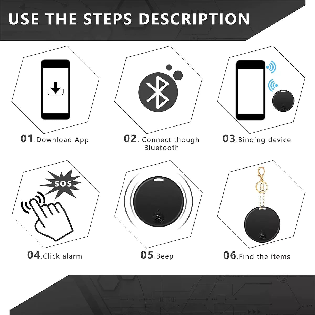 Bluetooth 5.3 Mini GPS Tracker - Real-Time Location Tracking for Kids, Pets, Keys & Lost Items”