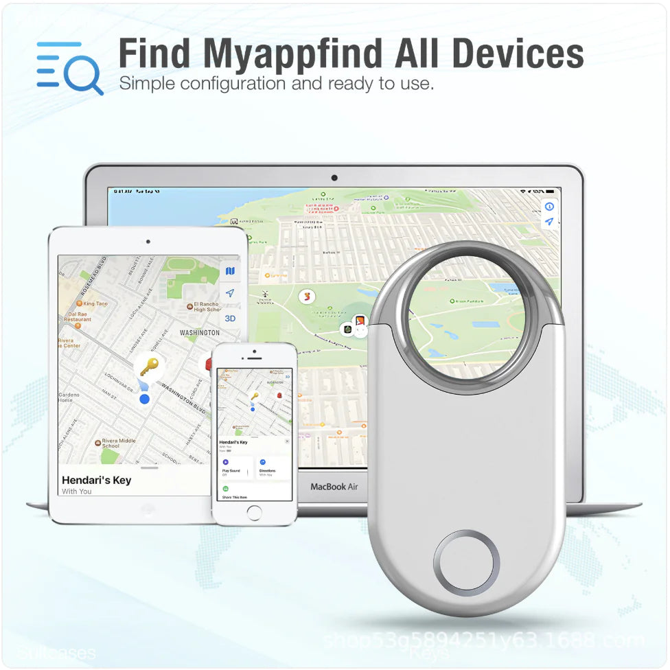 Smart GPS Tracker - Anti-Loss Alarm & Long-Range Tracking for Pets/Kids/Luggage - USB Rechargeable 210mAh Battery