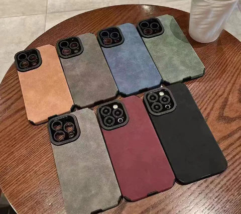 “Soft Silicone iPhone Case - Full Coverage Design, Premium Leather & TPU, Fits 11 Pro Max/12/13/14 Pro”。