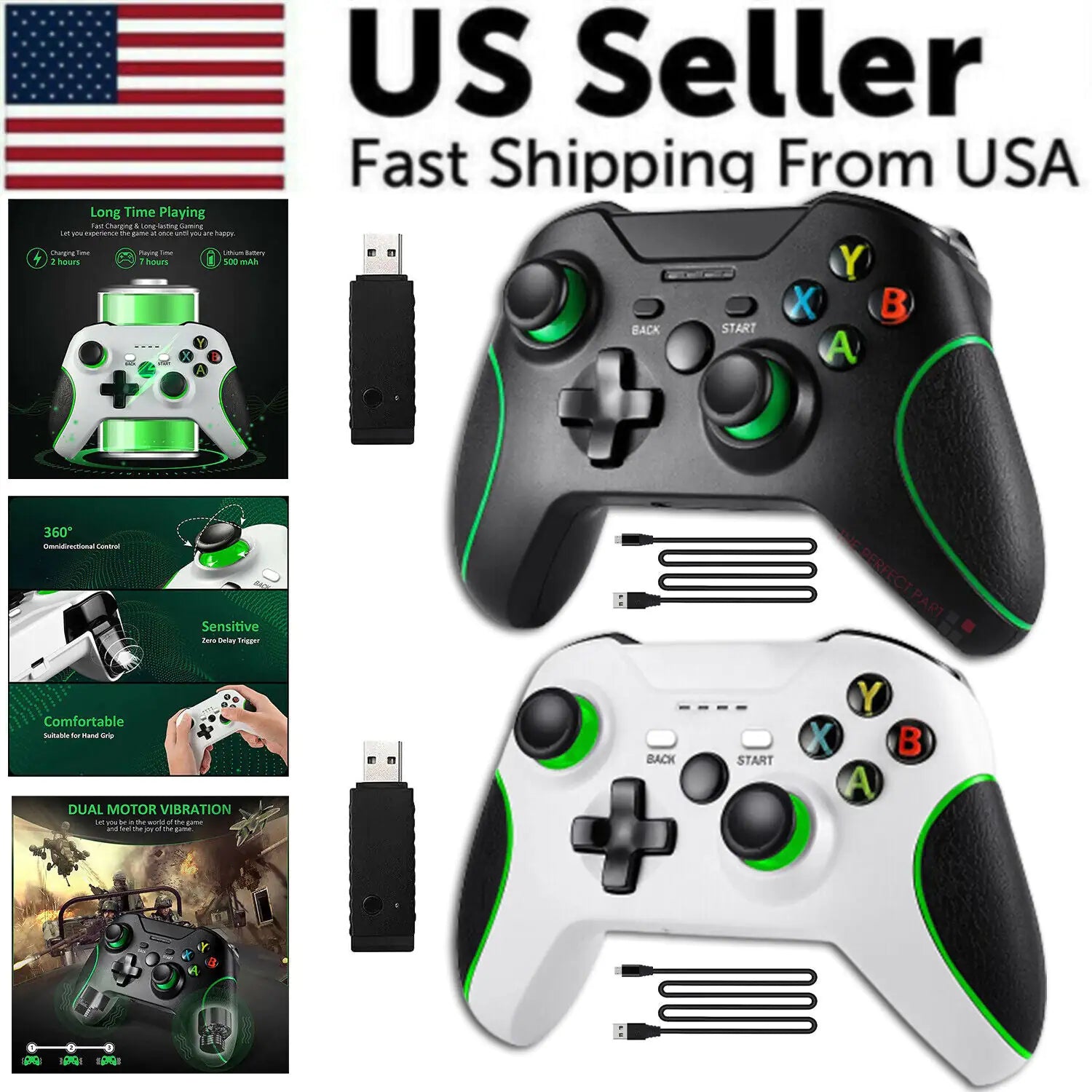 2.4G Wireless Controller for Xbox One/S/X/E & Windows 7/8/10 PC