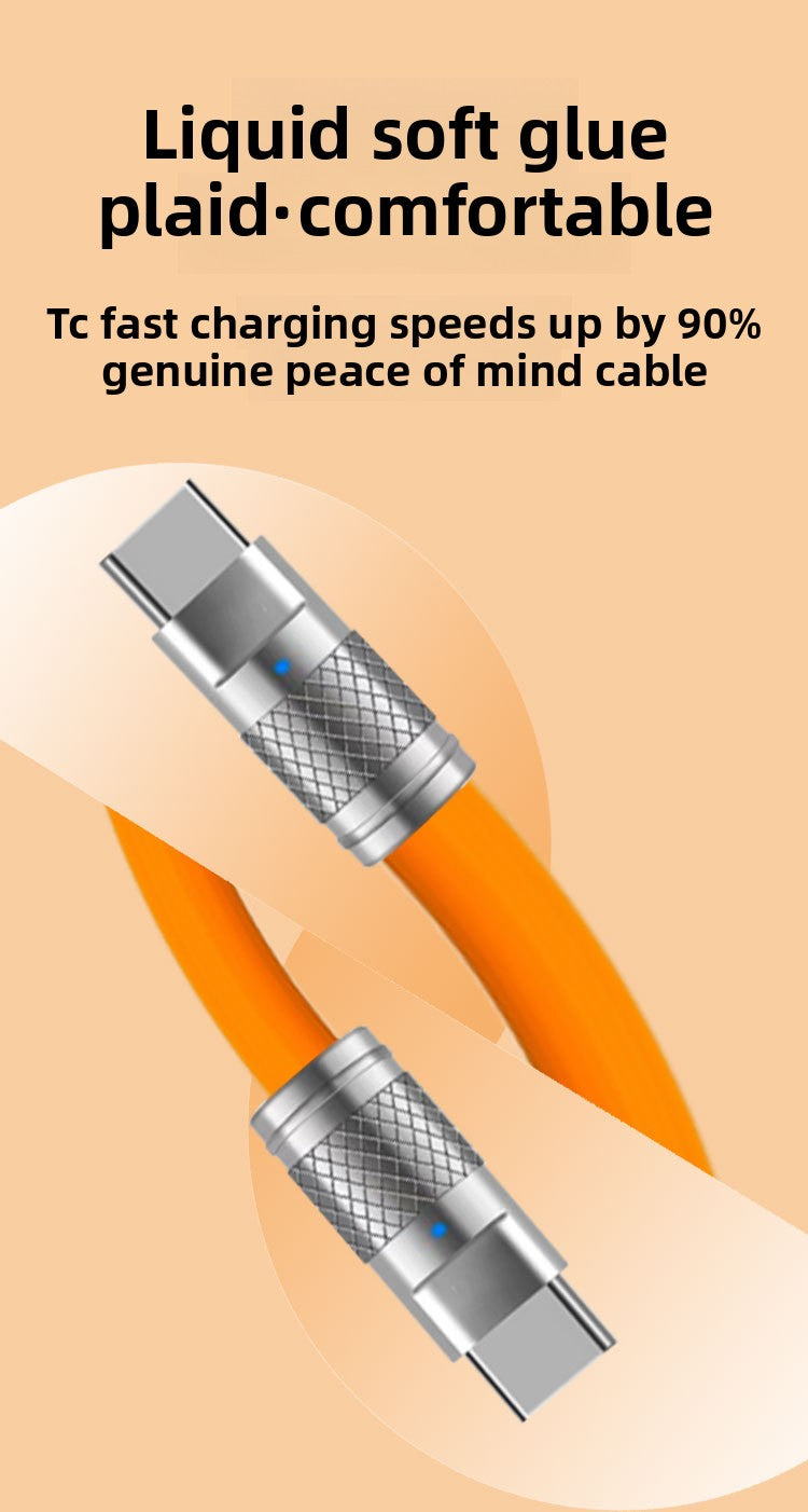 PD fast charging cable 120W zinc alloy double TC data cable 6.0 wire diameter PD charging cable 6A large flow spot wholesale