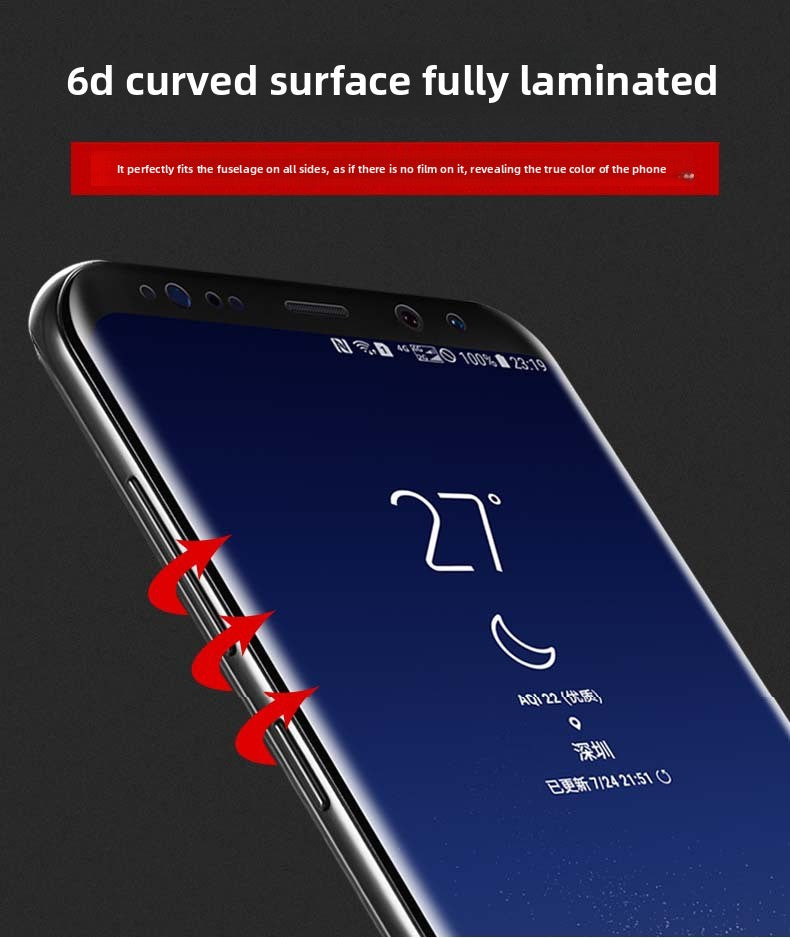Applicable to Xiaomi Mi 13 Ultra (curved mask) Samsung S24Ultra curved mask S23U Huawei mate60 pro fingerprint unlock 3D full glue tempered film