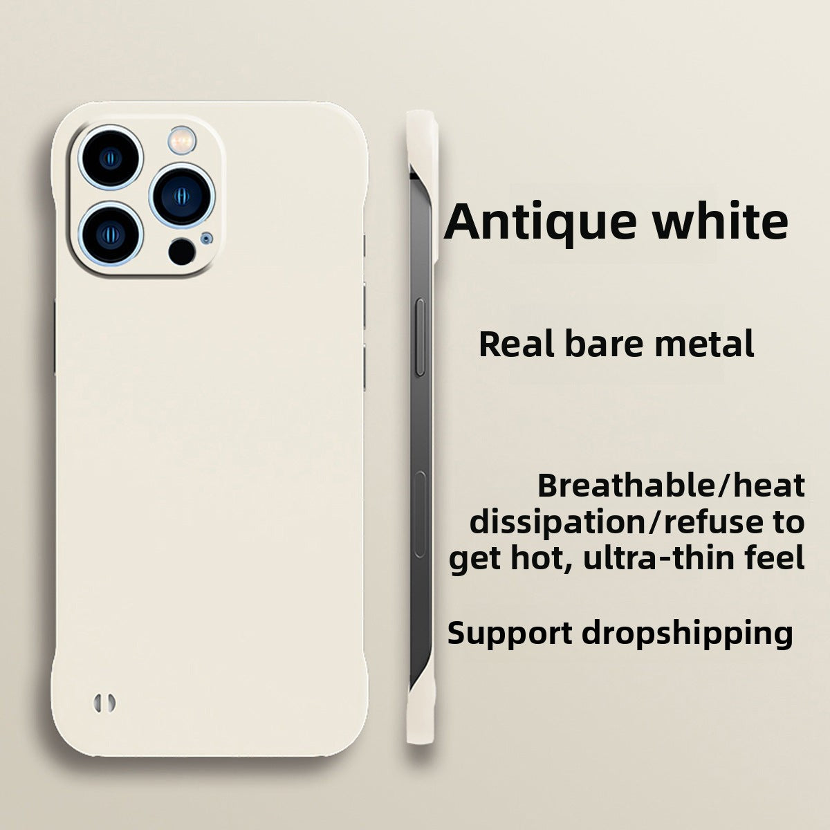 Applicable to iphone16 ultra-thin heat dissipation borderless Apple 15 mobile phone case anti-drop light bare metal mobile phone case in summer