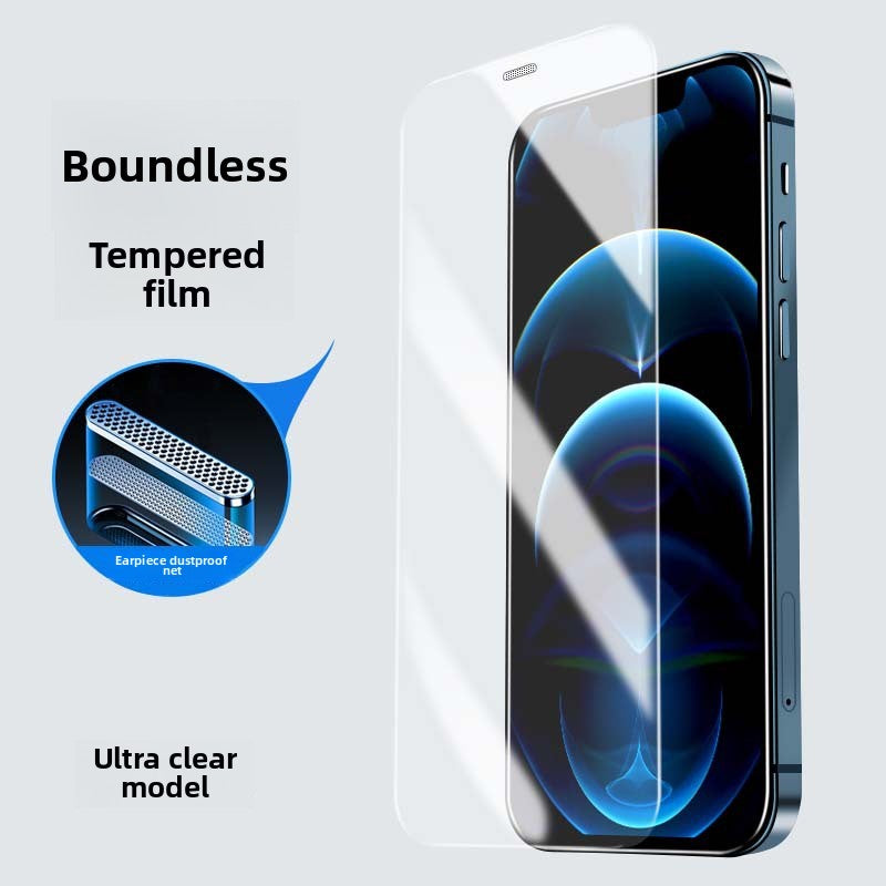 Applicable to Apple iphone16promax tempered film iphone15pro full screen no black edge film dust film iphone14 mobile phone film
