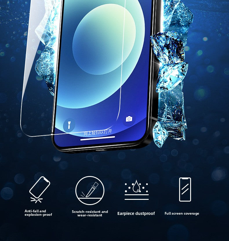 Applicable to Apple iphone16promax tempered film iphone15pro full screen no black edge film dust film iphone14 mobile phone film