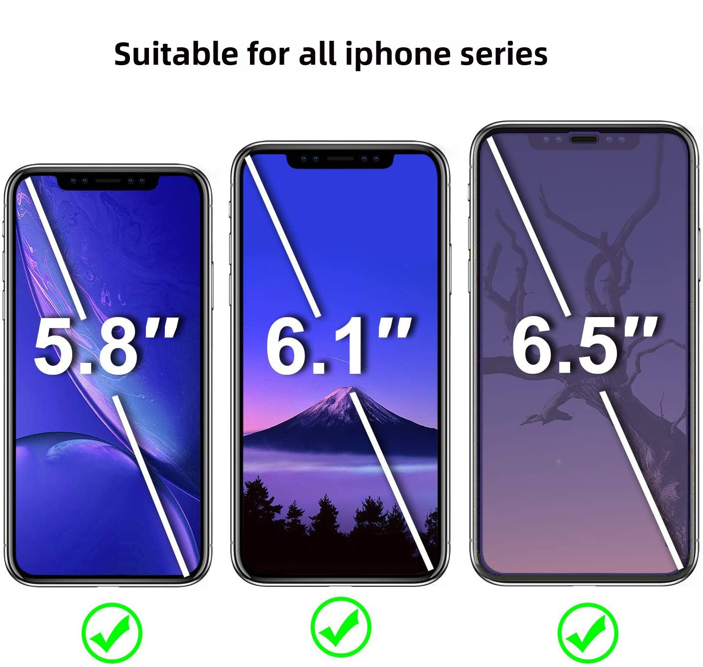 Amazon hot sale, film artifact suitable for iPhone11 Pro max high-end silk screen eye protection purple and blue light film