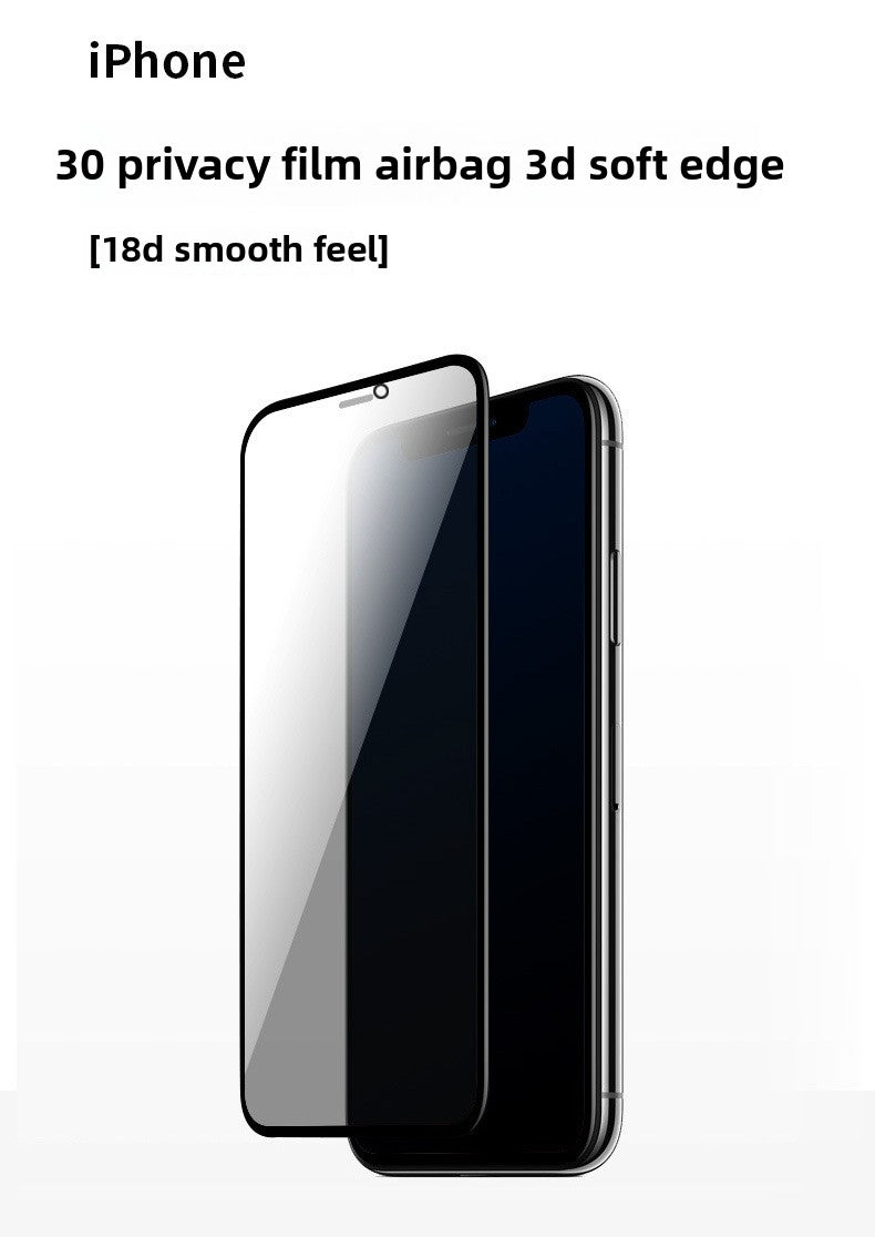 Applicable to iPhone16promax airbag film Apple iPhone15Pro airbag iPhone13 anti-privacy film iPhone14Pro anti-drop and unbroken edge