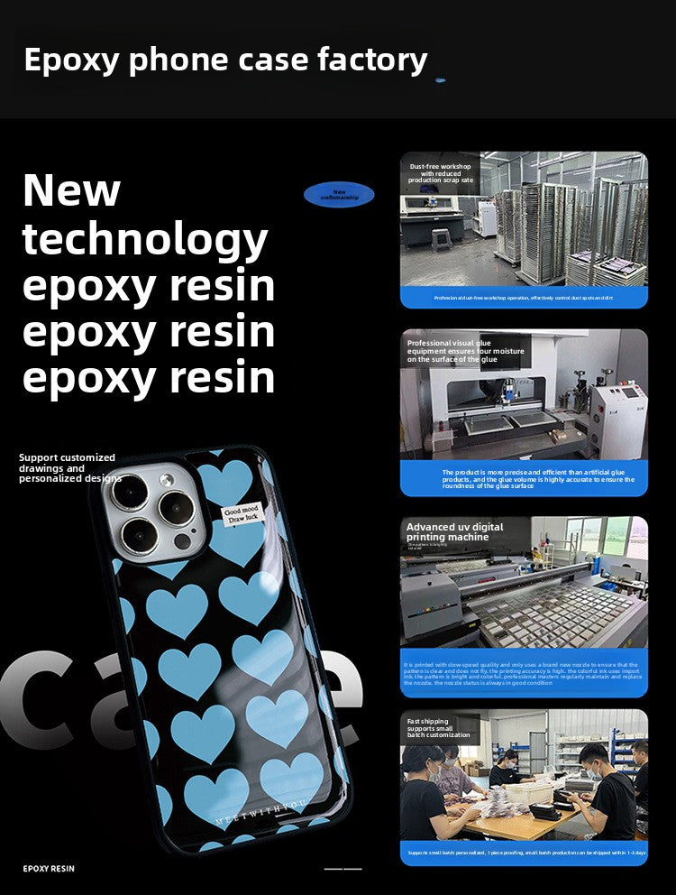 Epoxy resin Epoxy shell iPhone16Pro for 14 bracelets iPhone15Pro iPhone case protective case iPhone12 three-in-one mirror