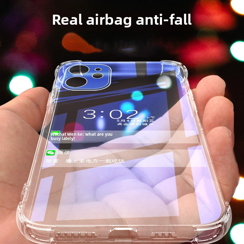 Applicable to iphone16 protective case transparent all-inclusive soft case iphone15promax simple anti-drop iphone14 apple iphone11 mobile phone case