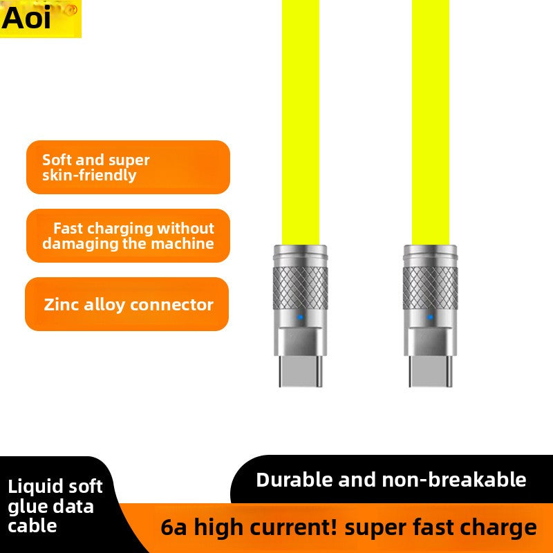 PD fast charging cable 120W zinc alloy double TC data cable 6.0 wire diameter PD charging cable 6A large flow spot wholesale