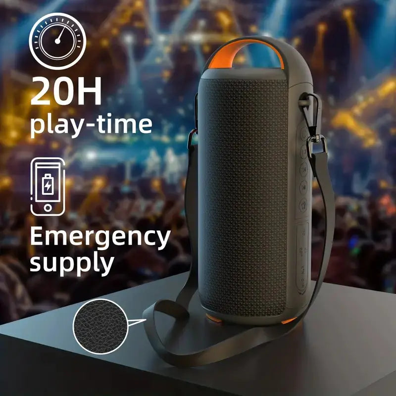 20W IPX6 Waterproof Outdoor Wireless Speaker - TWS Bluetooth 5.0 Long Battery Life
