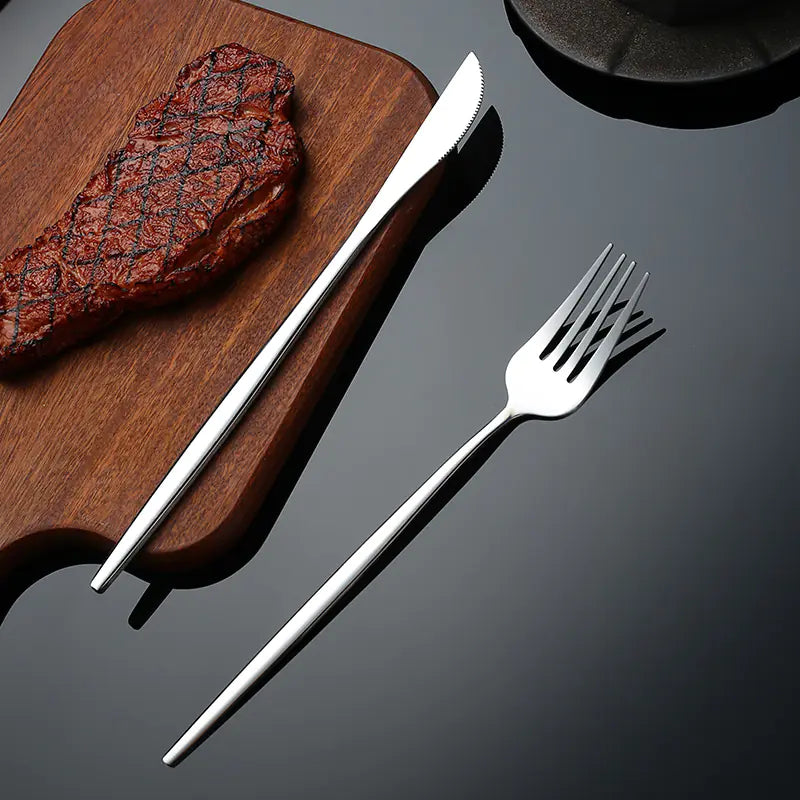 Portuguese Stainless Steel Cutlery Set | Modern Minimalist 410 Steel Tableware
