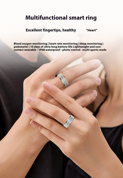 New Unisex Smart Ring | Heart Rate &amp; Blood Oxygen Monitor | Multi-Sport Fitness Tracker | IP68 Waterproof | Android &amp; iOS Compatible”