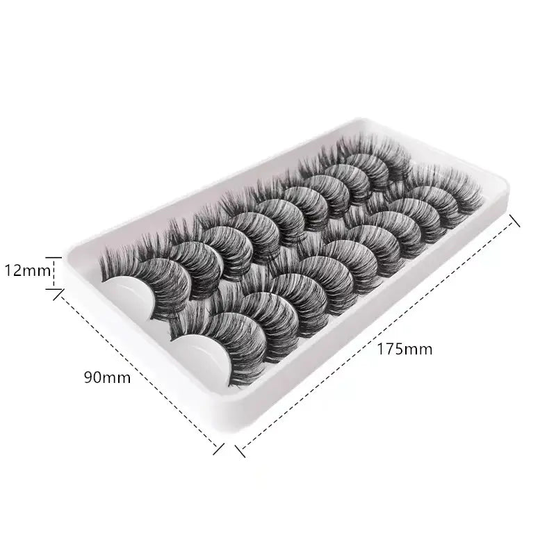 10 Pairs Fluffy Mink Lashes - Handmade, Reusable, Natural - Shengyao Chuangqi (HK) International Limited